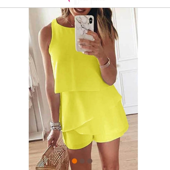 Pants - Yellow ruffled romper